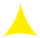 Sonnensegel PES gelb, 3,6x3,6x3,6