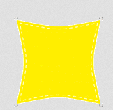 Sonnensegel PES gelb, 3,6x3,6
