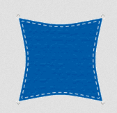 Sonnensegel PES azurblau, 3x3