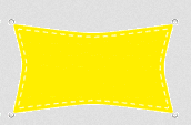 Sonnensegel PES gelb, 3x2
